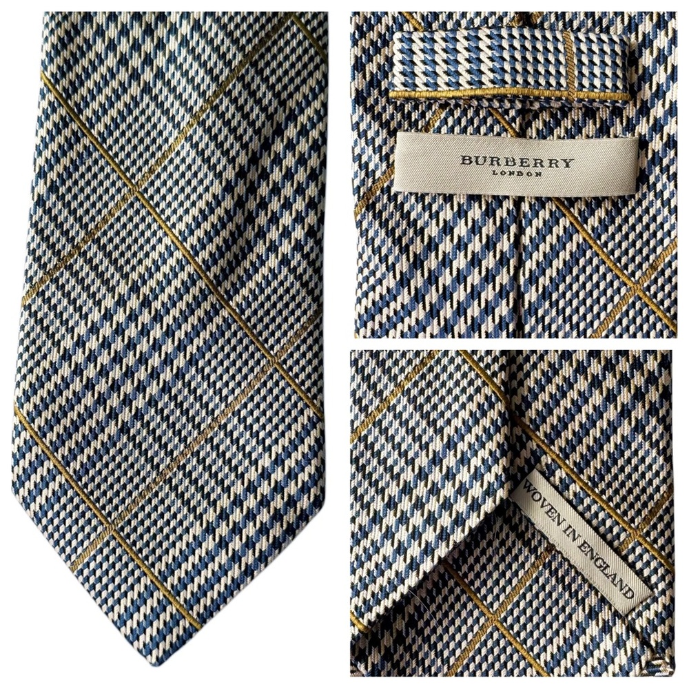 Burberry Glen Check Plaid Silk Tie - Made in England